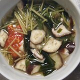 セロリの葉と豆苗の味噌汁